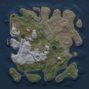 Thumbnail Rust Map: Procedural Map, Size: 3500, Seed: 1506171678, 12 Monuments