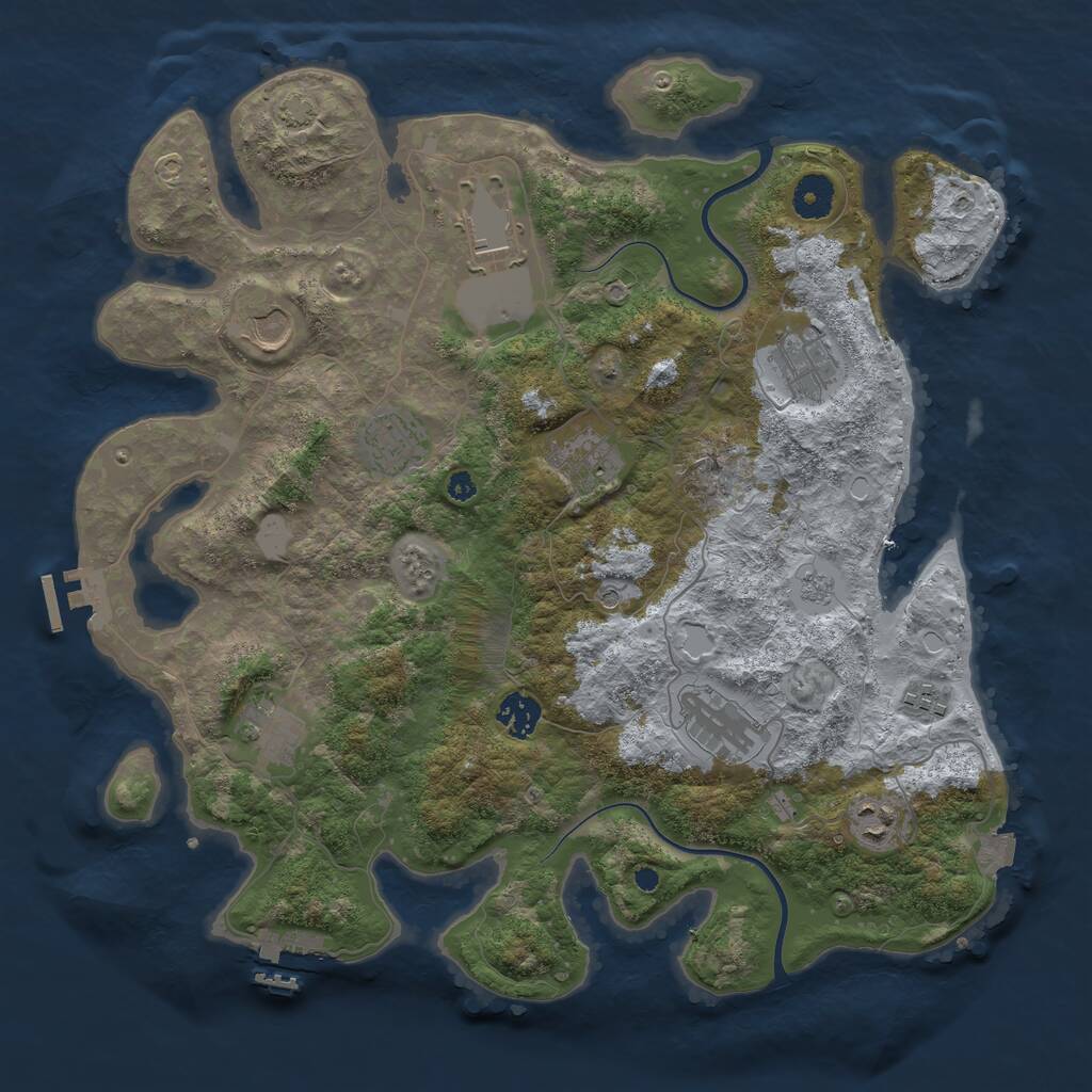 Rust Map: Procedural Map, Size: 3800, Seed: 1871413193, 16 Monuments
