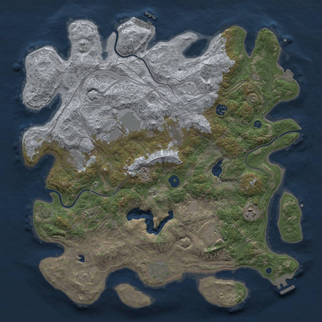 Rust Map: Procedural Map, Size: 4250, Seed: 622238, 15 Monuments