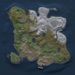 Thumbnail Rust Map: Procedural Map, Size: 3000, Seed: 13957, 10 Monuments