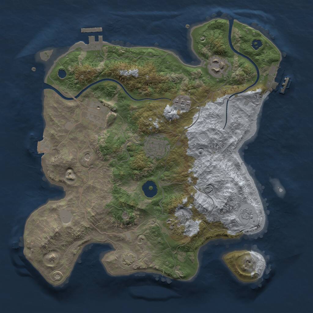 Rust Map: Procedural Map, Size: 3000, Seed: 25137, 11 Monuments