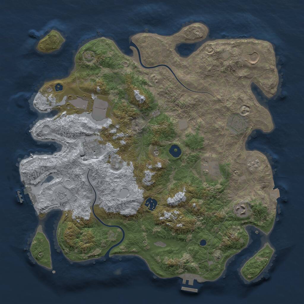 Rust Map: Procedural Map, Size: 3800, Seed: 508608025, 14 Monuments