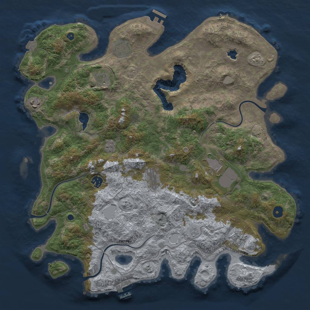 Rust Map: Procedural Map, Size: 4200, Seed: 44090000, 14 Monuments