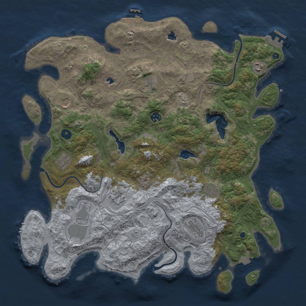 Rust Map: Procedural Map, Size: 4500, Seed: 7777766, 16 Monuments