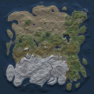 Thumbnail Rust Map: Procedural Map, Size: 4500, Seed: 7777766, 16 Monuments