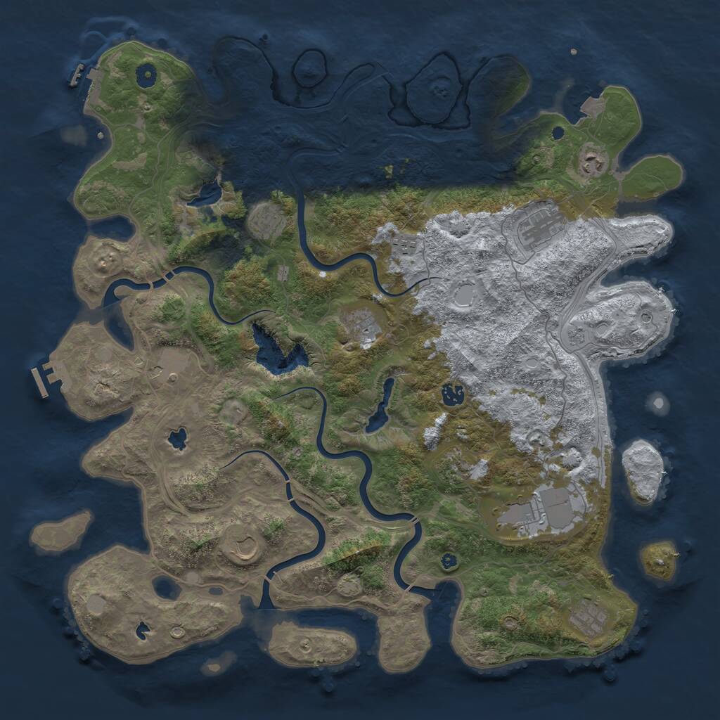 Rust Map: Procedural Map, Size: 4675, Seed: 1337, 17 Monuments