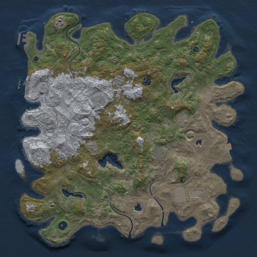 Rust Map: Procedural Map, Size: 4500, Seed: 15842178, 14 Monuments