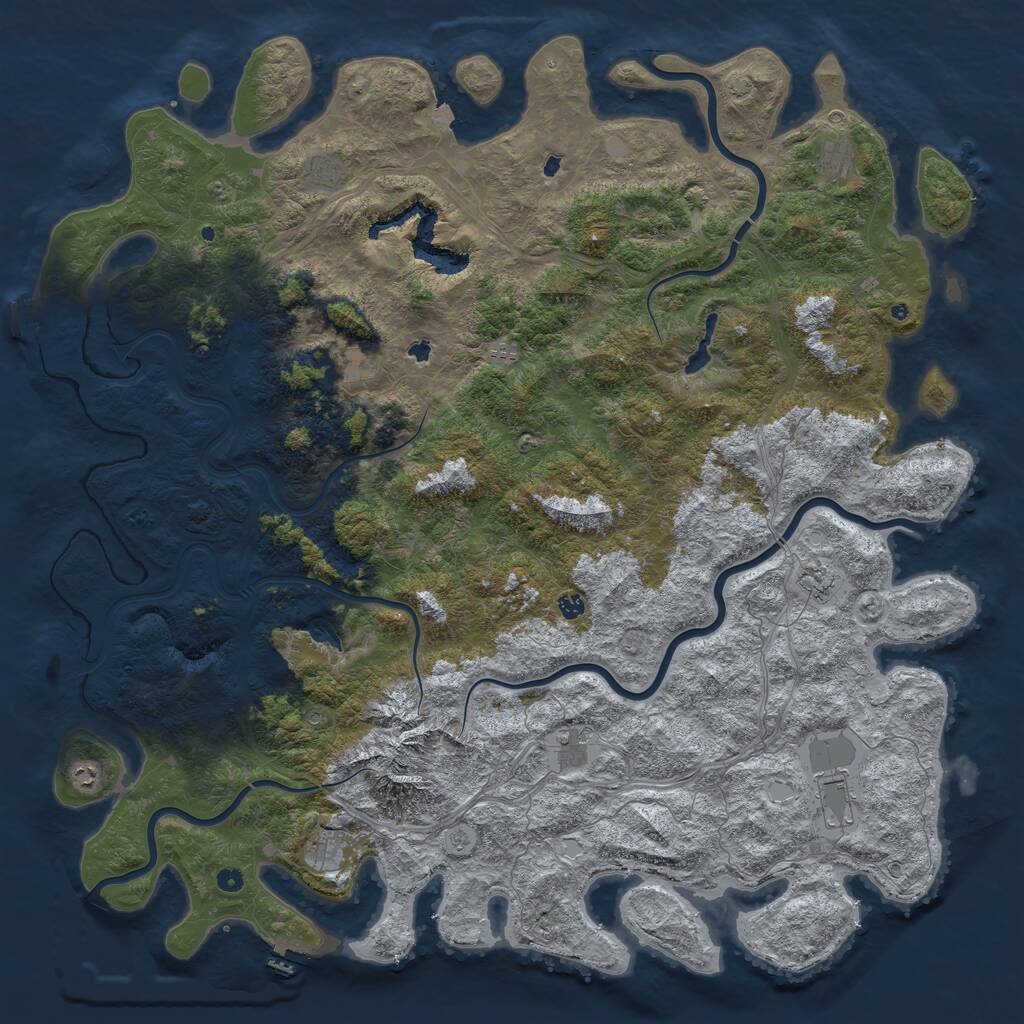 Rust Map: Procedural Map, Size: 6000, Seed: 359048782, 16 Monuments