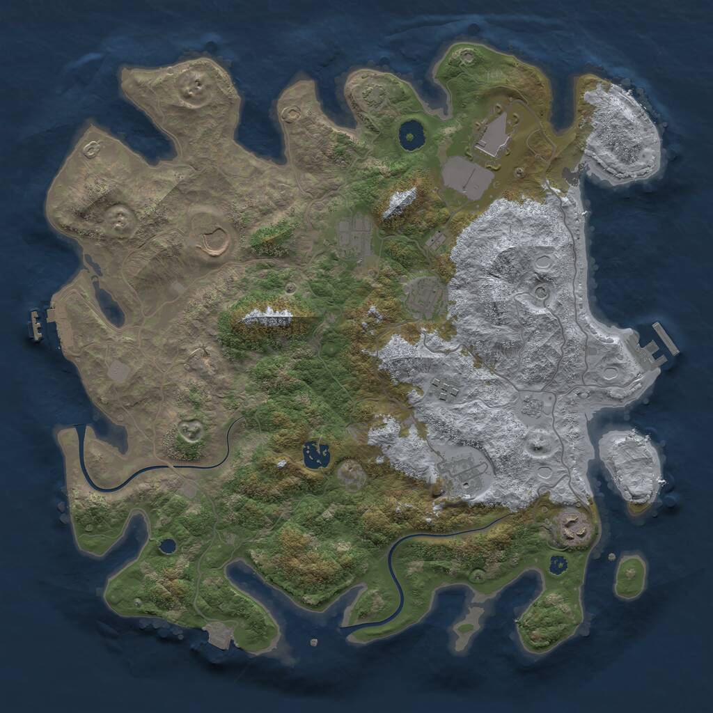 Rust Map: Procedural Map, Size: 3800, Seed: 187420, 14 Monuments