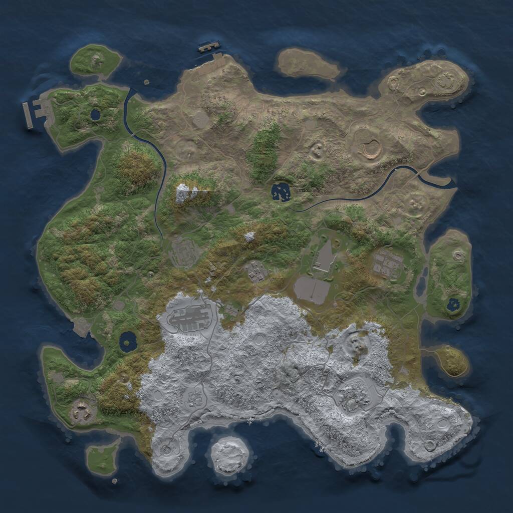 Rust Map: Procedural Map, Size: 3900, Seed: 1619484878, 15 Monuments