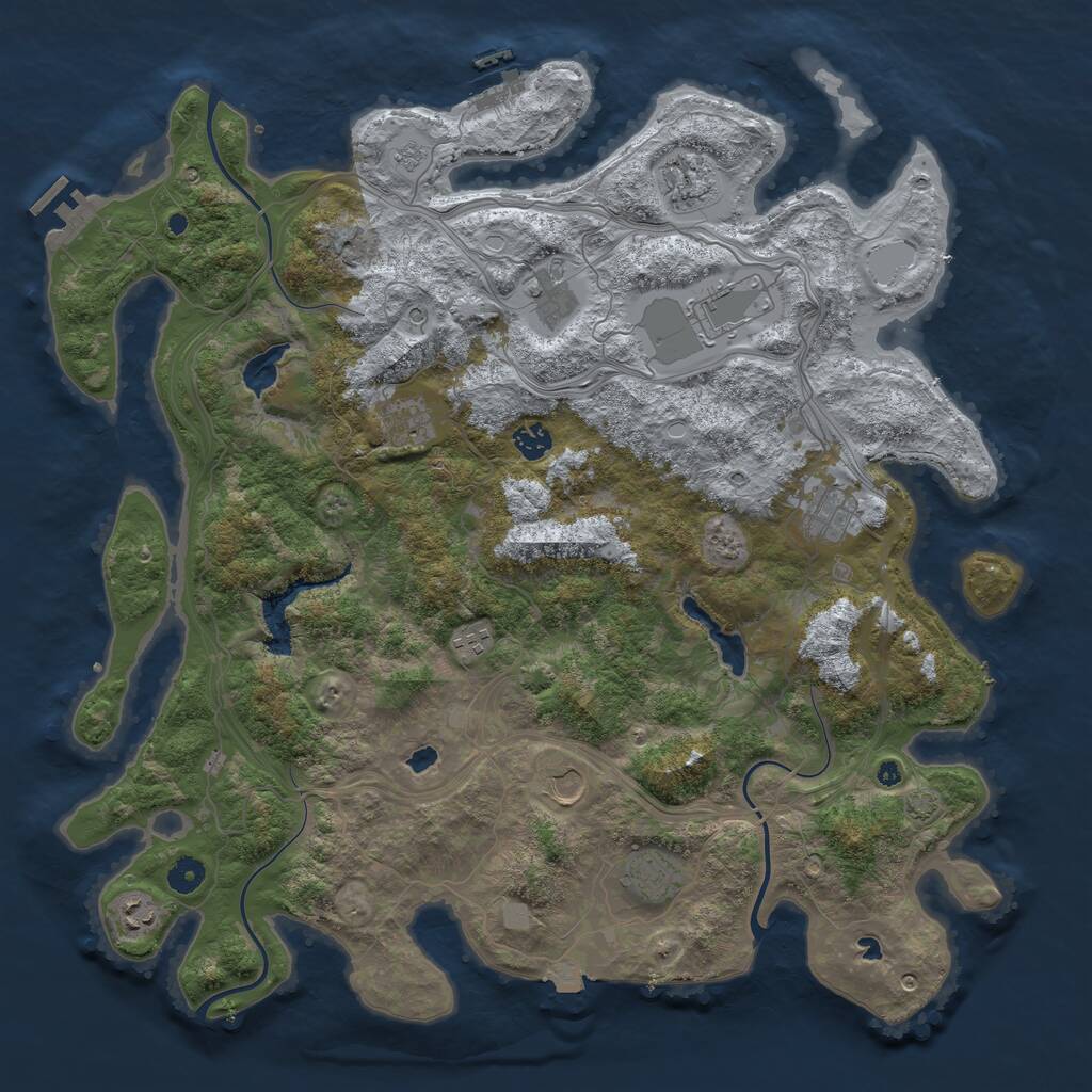 Rust Map: Procedural Map, Size: 4500, Seed: 1941084689, 16 Monuments