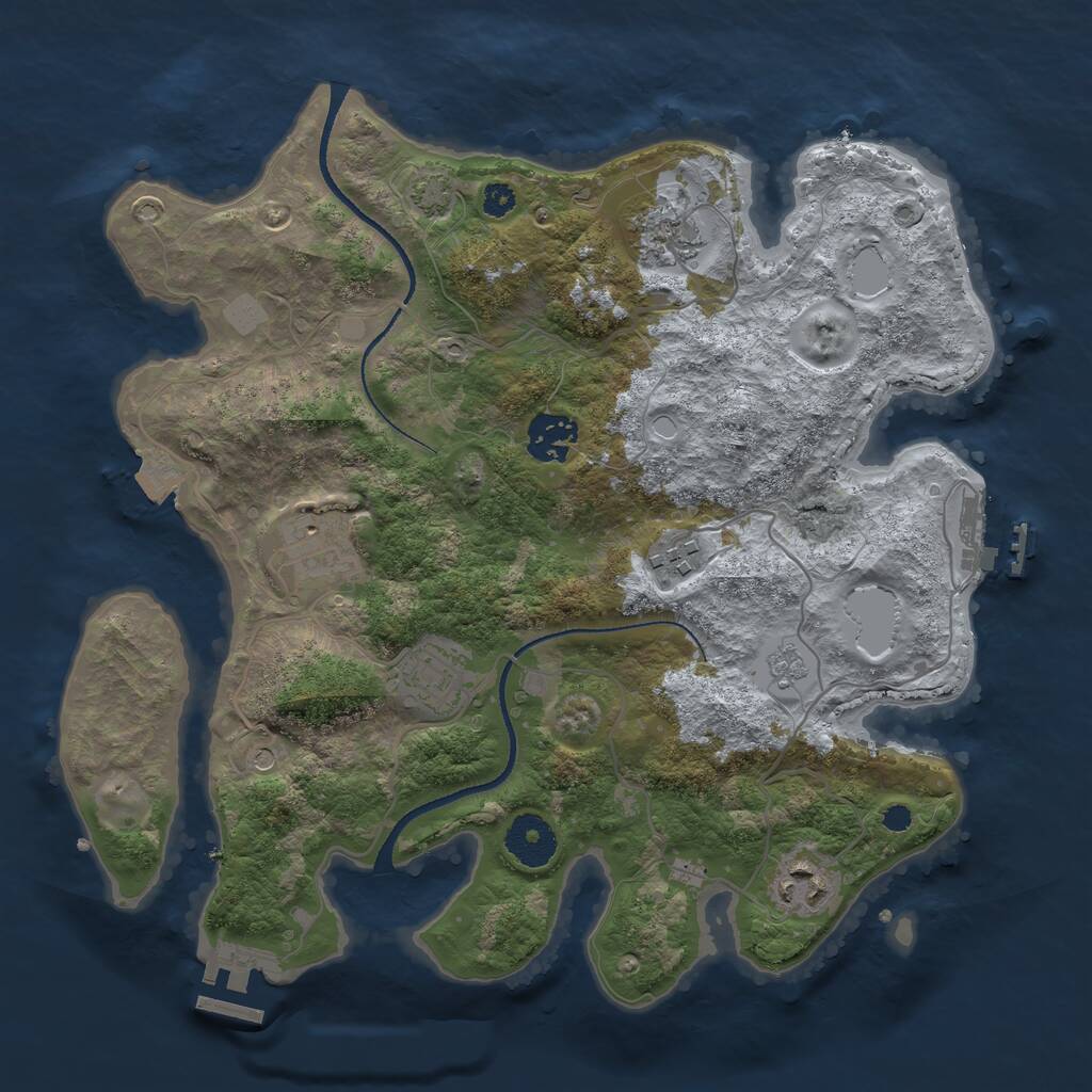 Rust Map: Procedural Map, Size: 3250, Seed: 29171, 12 Monuments
