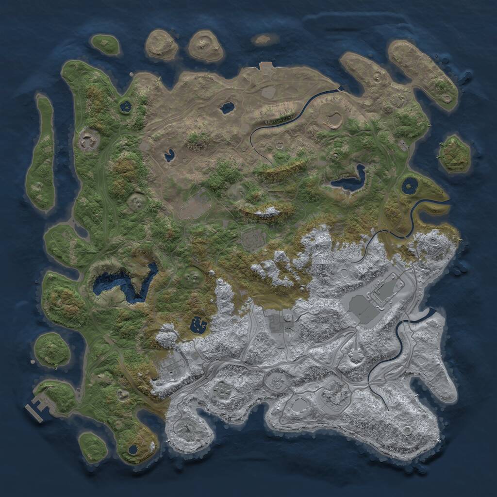 Rust Map: Procedural Map, Size: 4500, Seed: 1518879546, 15 Monuments