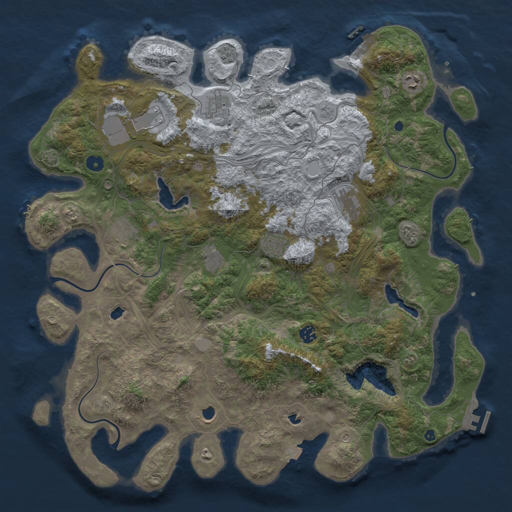 Rust Map: Procedural Map, Size: 4500, Seed: 398864631, 16 Monuments