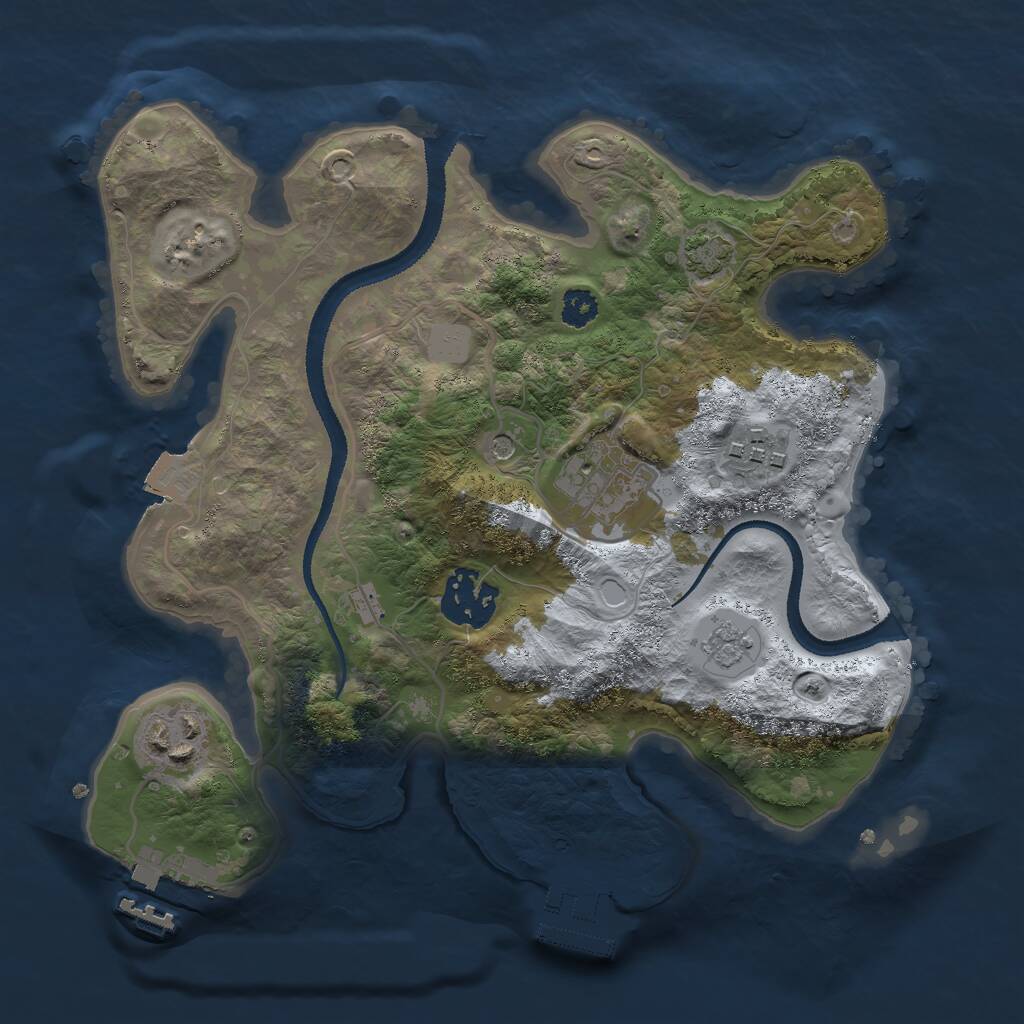 Rust Map: Procedural Map, Size: 2700, Seed: 41351224, 10 Monuments
