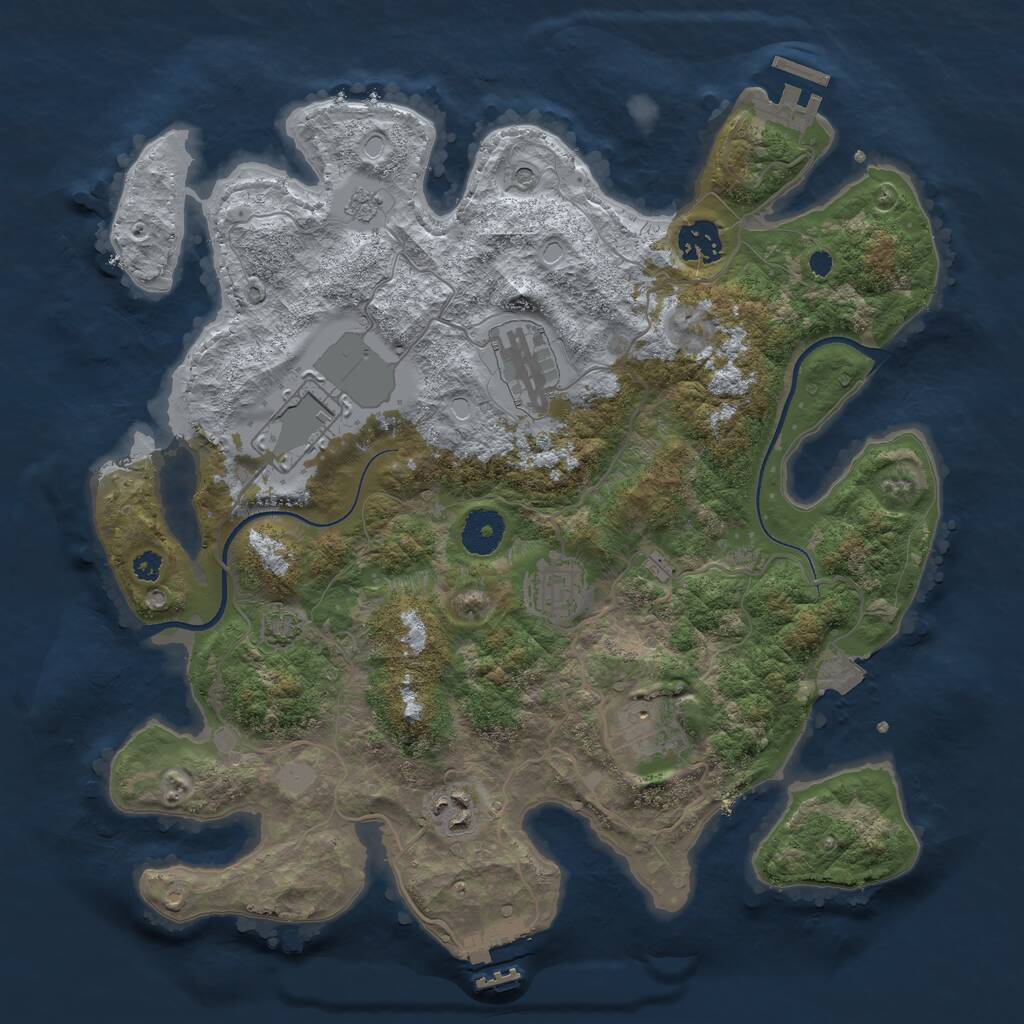 Rust Map: Procedural Map, Size: 3500, Seed: 567503477, 12 Monuments