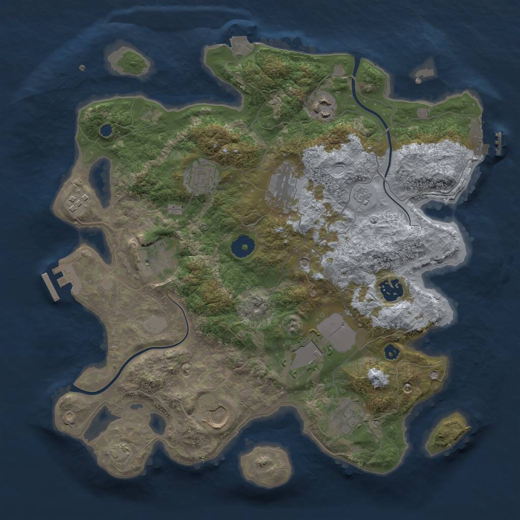 Rust Map: Procedural Map, Size: 3500, Seed: 49994, 15 Monuments
