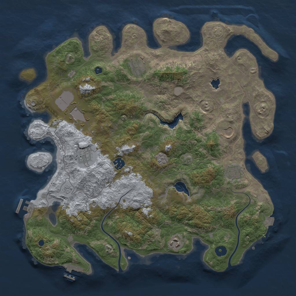 Rust Map: Procedural Map, Size: 4000, Seed: 367236519, 14 Monuments