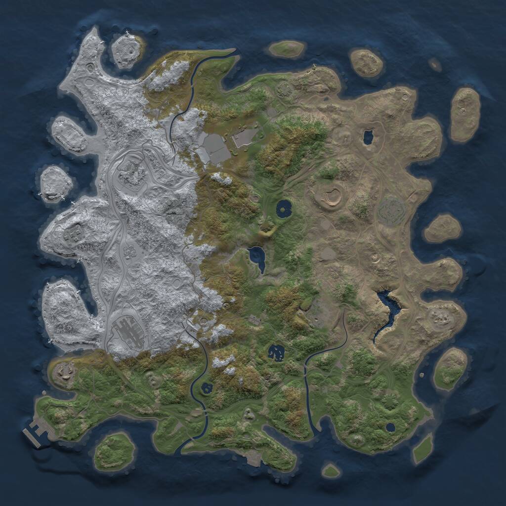 Rust Map: Procedural Map, Size: 4400, Seed: 14246, 14 Monuments
