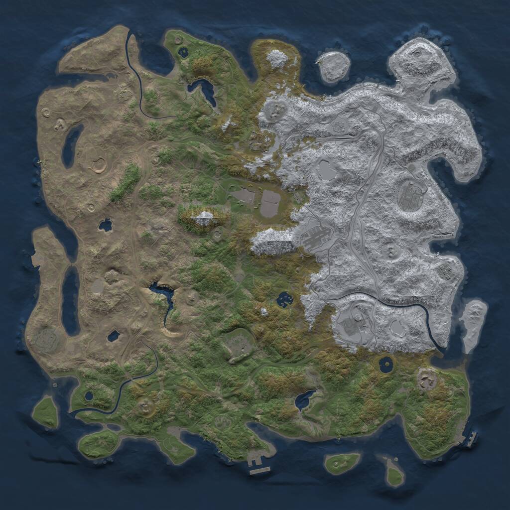 Rust Map: Procedural Map, Size: 4987, Seed: 1899876, 17 Monuments