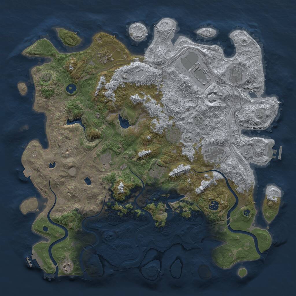 Rust Map: Procedural Map, Size: 4500, Seed: 20194920, 16 Monuments