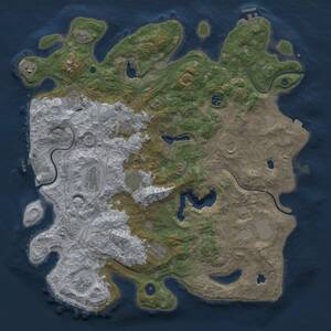 Thumbnail Rust Map: Procedural Map, Size: 4500, Seed: 2136098277, 16 Monuments