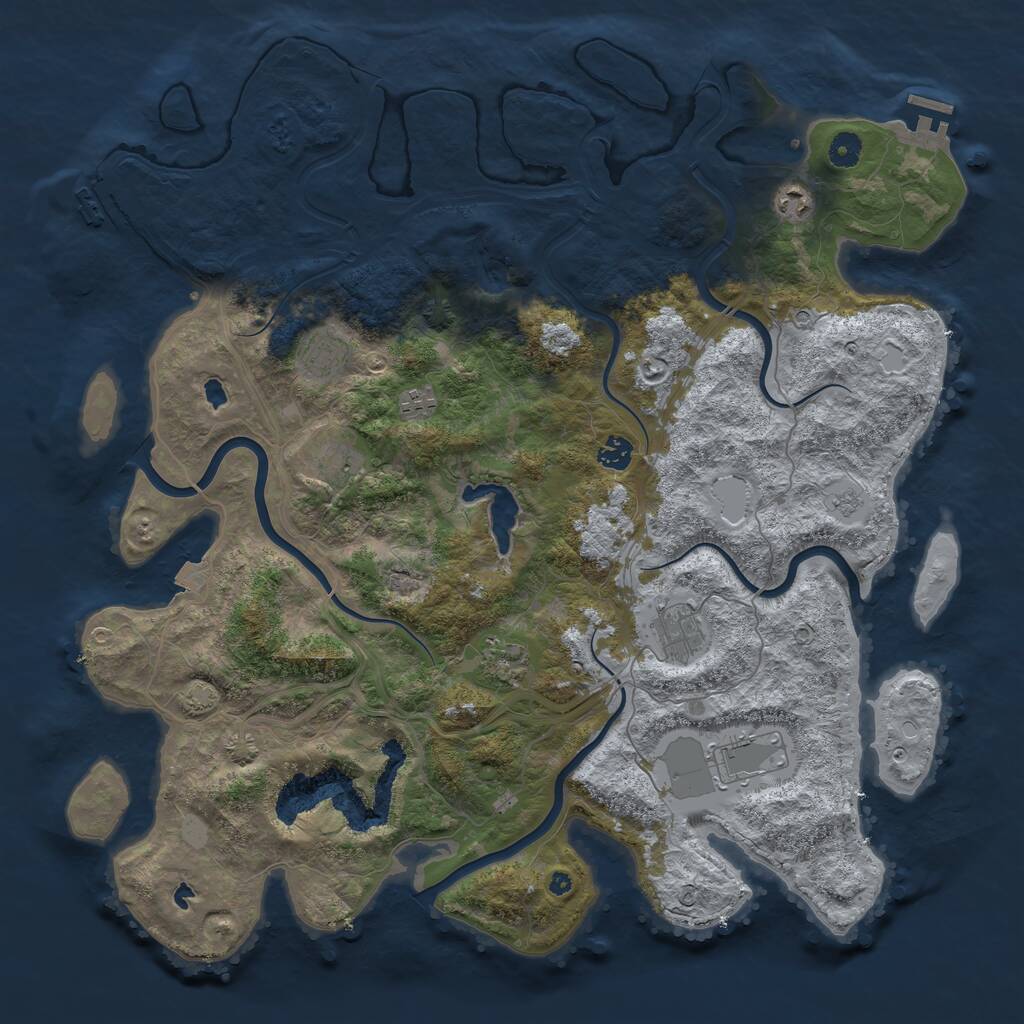 Rust Map: Procedural Map, Size: 4500, Seed: 1948693976, 14 Monuments