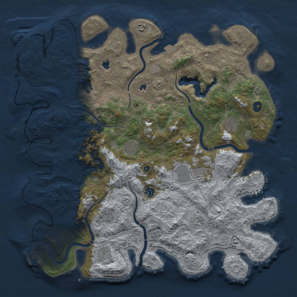 Rust Map: Procedural Map, Size: 4600, Seed: 83472916, 15 Monuments