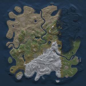 Thumbnail Rust Map: Procedural Map, Size: 4500, Seed: 401429016, 14 Monuments