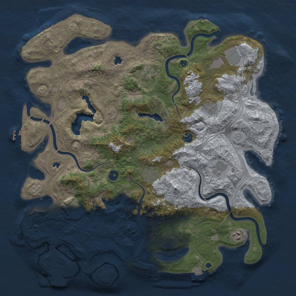 Rust Map: Procedural Map, Size: 4500, Seed: 1362223027, 15 Monuments