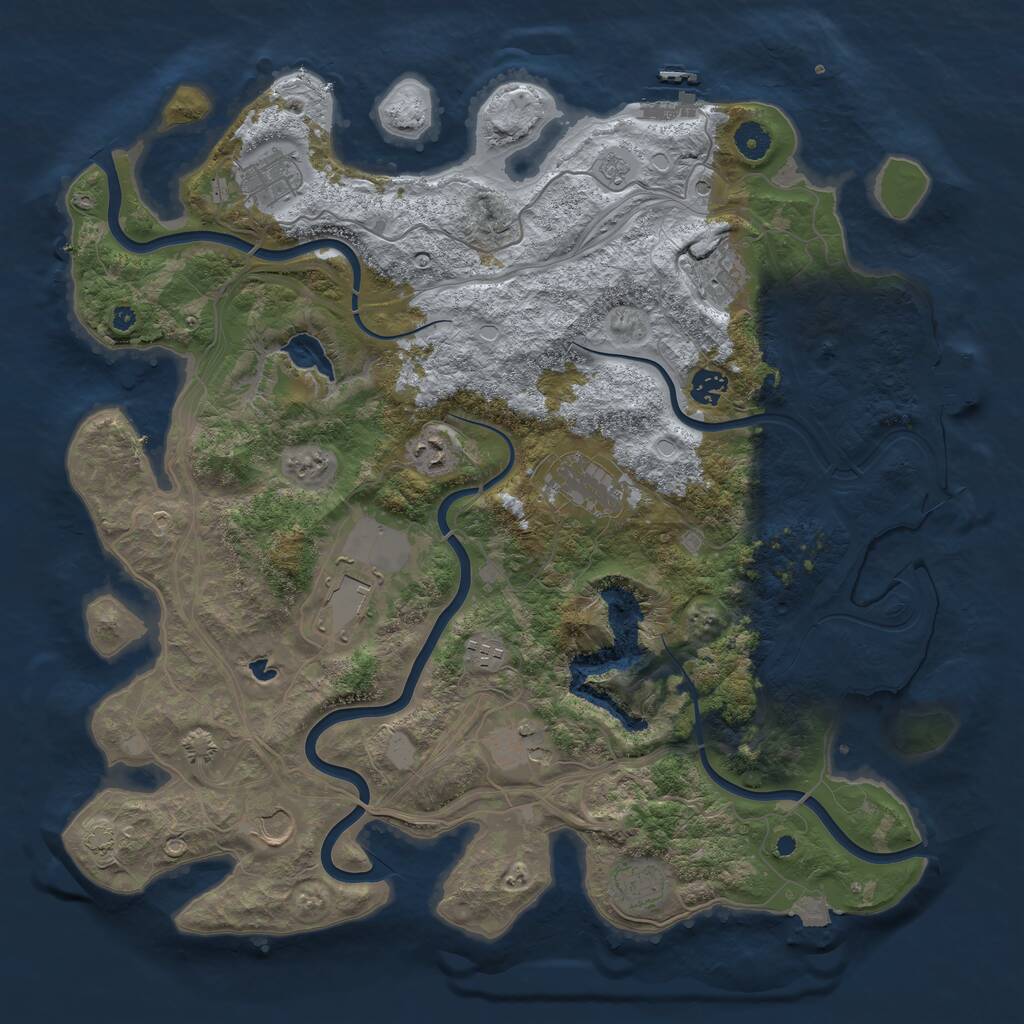 Rust Map: Procedural Map, Size: 4250, Seed: 83832401, 16 Monuments