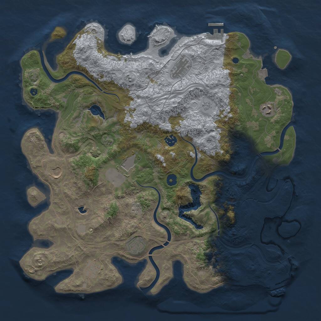 Rust Map: Procedural Map, Size: 4250, Seed: 83832401, 14 Monuments