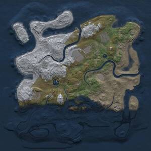 Thumbnail Rust Map: Procedural Map, Size: 3500, Seed: 885183535, 11 Monuments