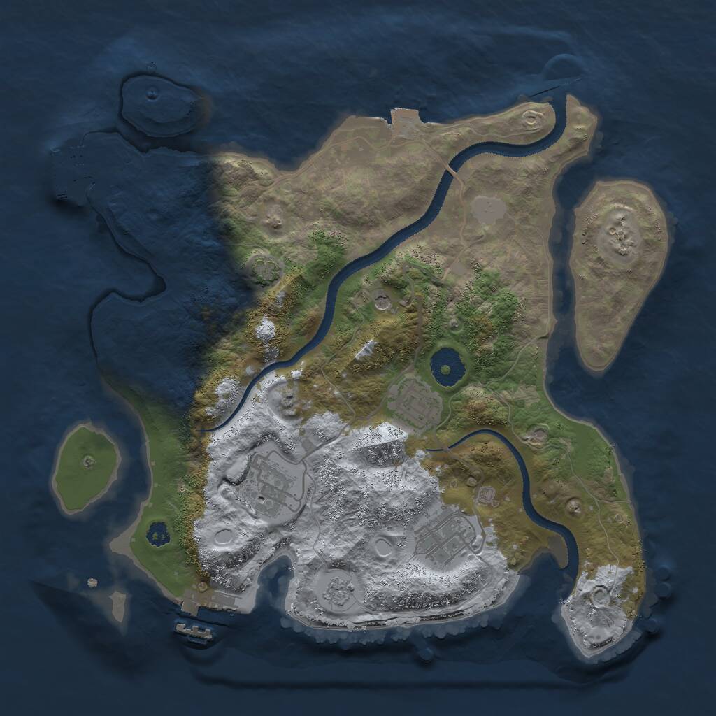 Rust Map: Procedural Map, Size: 3000, Seed: 1807087465, 9 Monuments