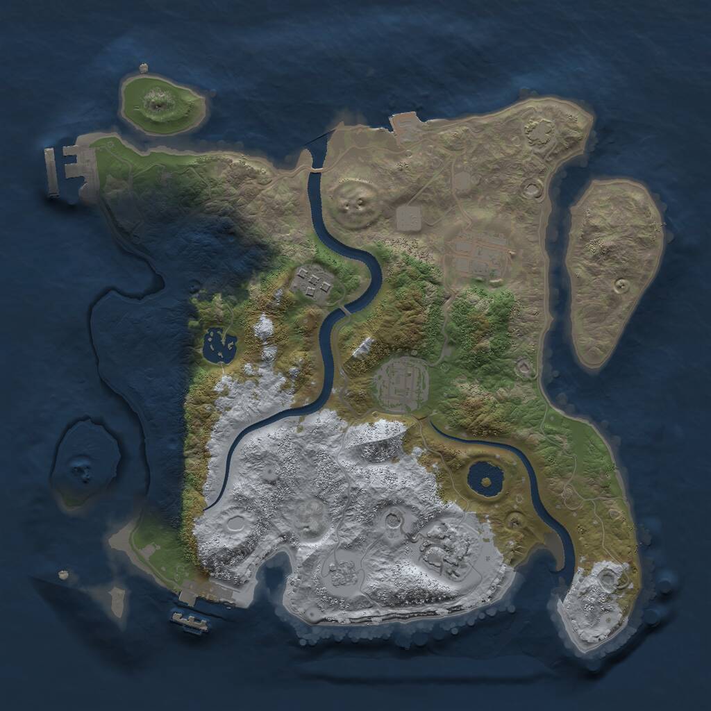 Rust Map: Procedural Map, Size: 3000, Seed: 1807087465, 11 Monuments