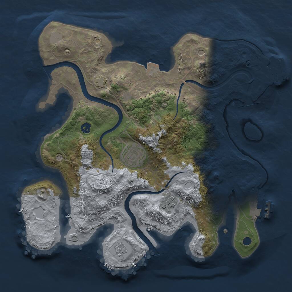 Rust Map: Procedural Map, Size: 2800, Seed: 558295773, 8 Monuments