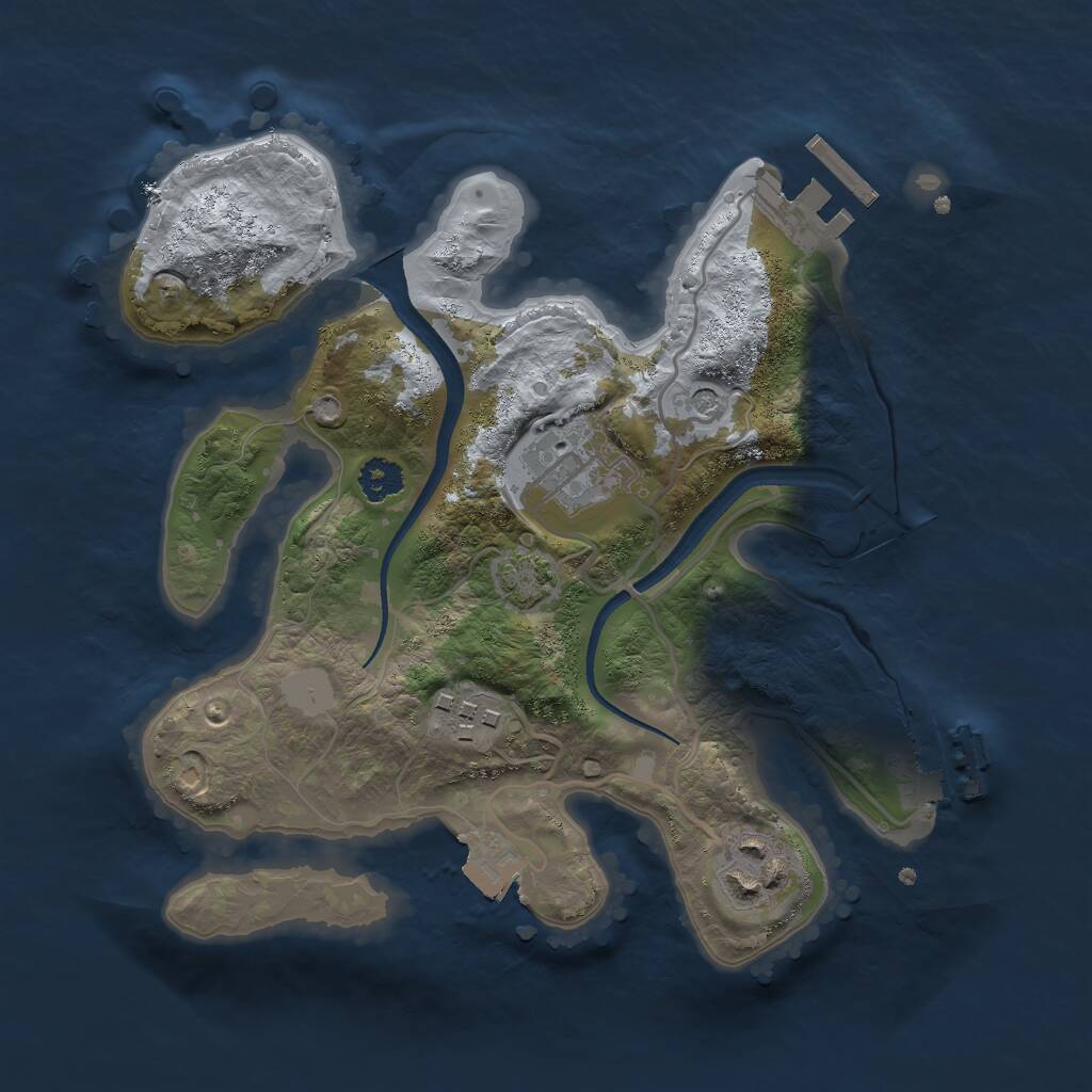 Rust Map: Procedural Map, Size: 2500, Seed: 839, 8 Monuments