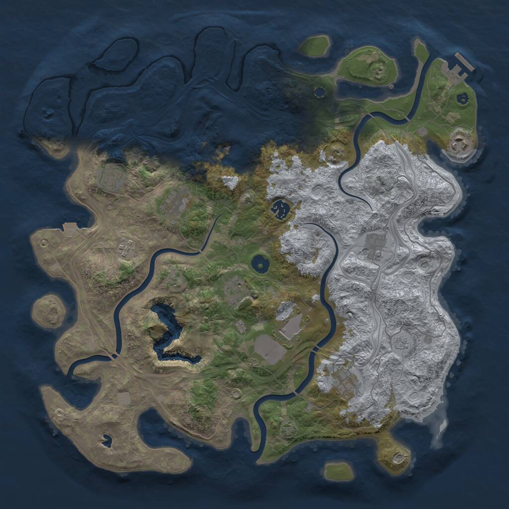 Rust Map: Procedural Map, Size: 4250, Seed: 2087094812, 14 Monuments
