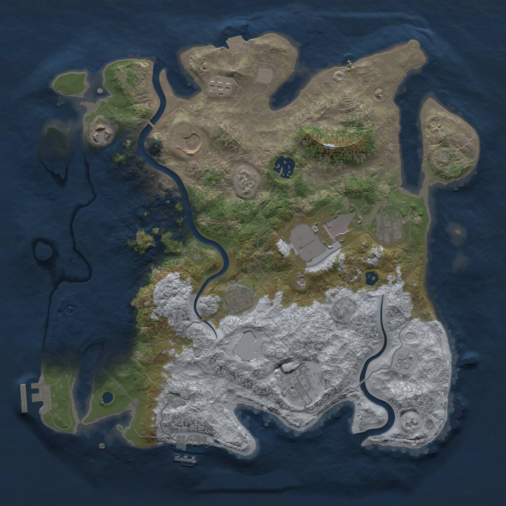 Rust Map: Procedural Map, Size: 3600, Seed: 2052025, 14 Monuments