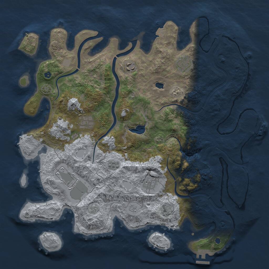 Rust Map: Procedural Map, Size: 4000, Seed: 5186713, 12 Monuments