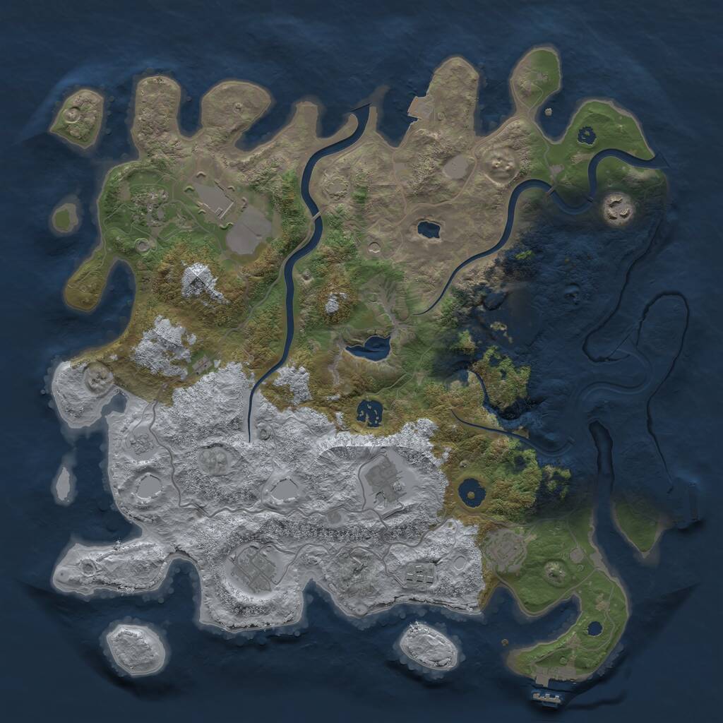 Rust Map: Procedural Map, Size: 4000, Seed: 5186713, 15 Monuments