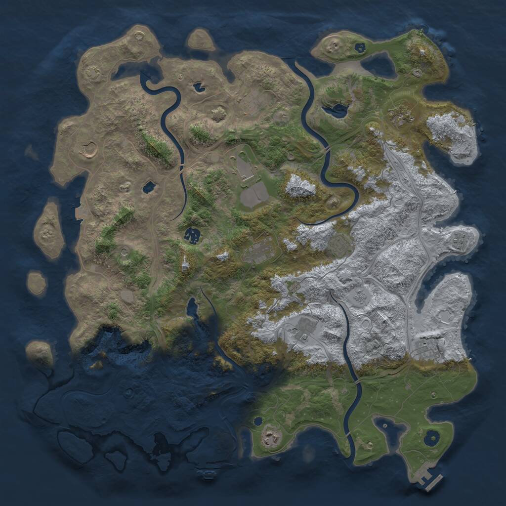 Rust Map: Procedural Map, Size: 4750, Seed: 530773336, 17 Monuments