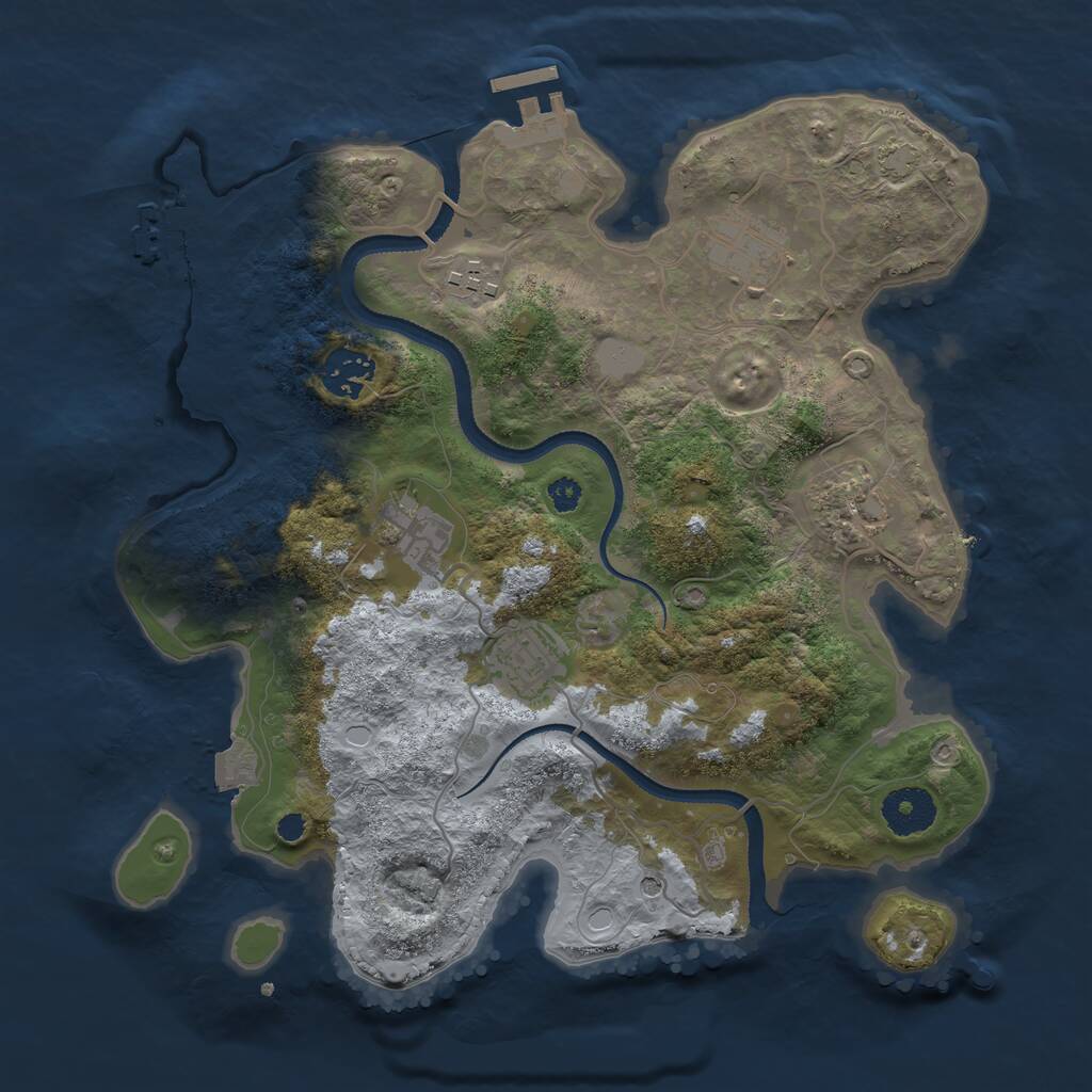 Rust Map: Procedural Map, Size: 3250, Seed: 1942578983, 11 Monuments