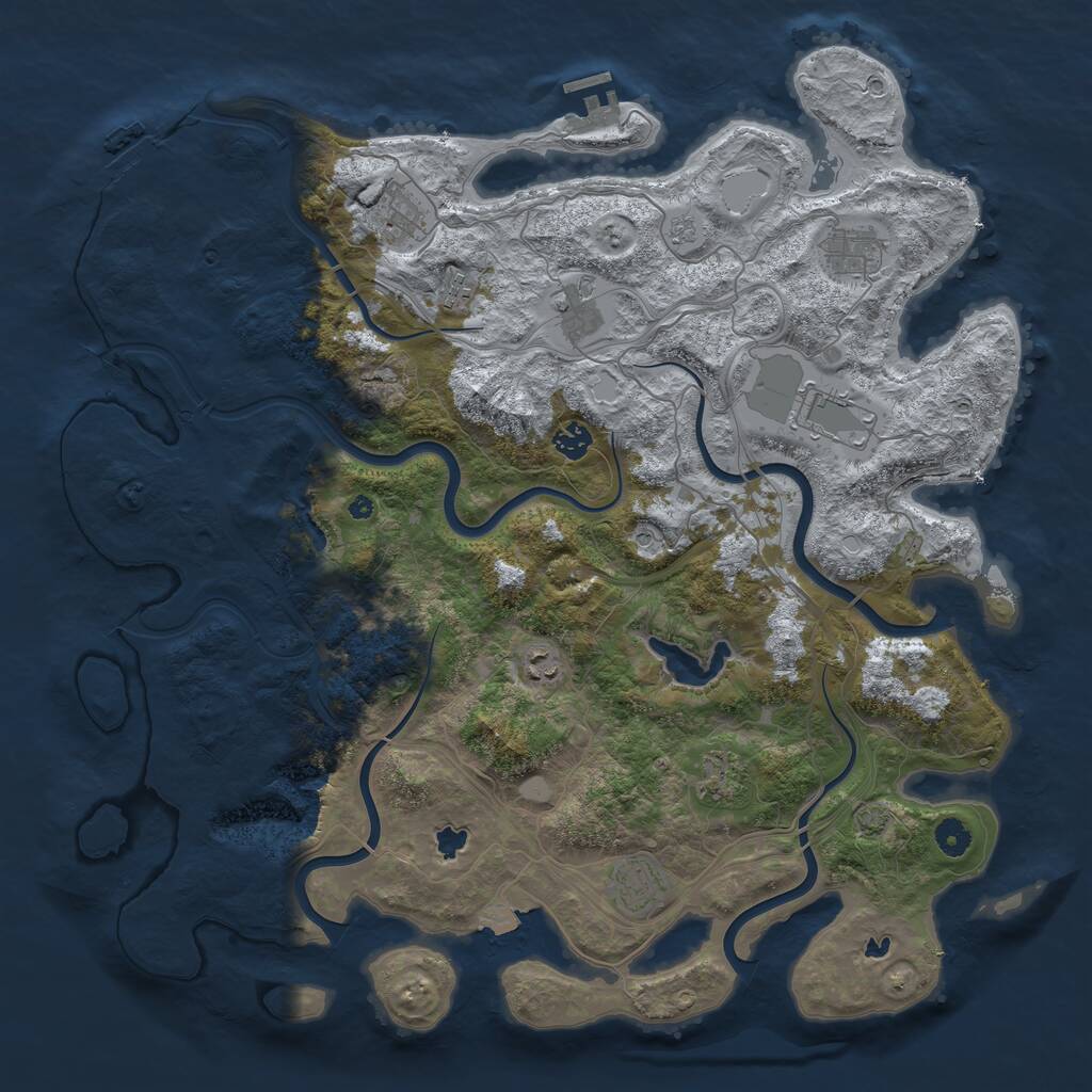 Rust Map: Procedural Map, Size: 4500, Seed: 9965863, 15 Monuments