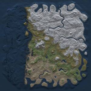 Thumbnail Rust Map: Procedural Map, Size: 6000, Seed: 233299078, 17 Monuments