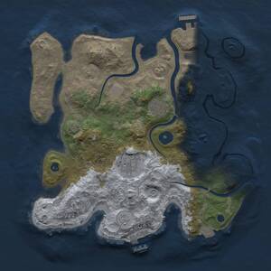 Thumbnail Rust Map: Procedural Map, Size: 3000, Seed: 15205, 8 Monuments