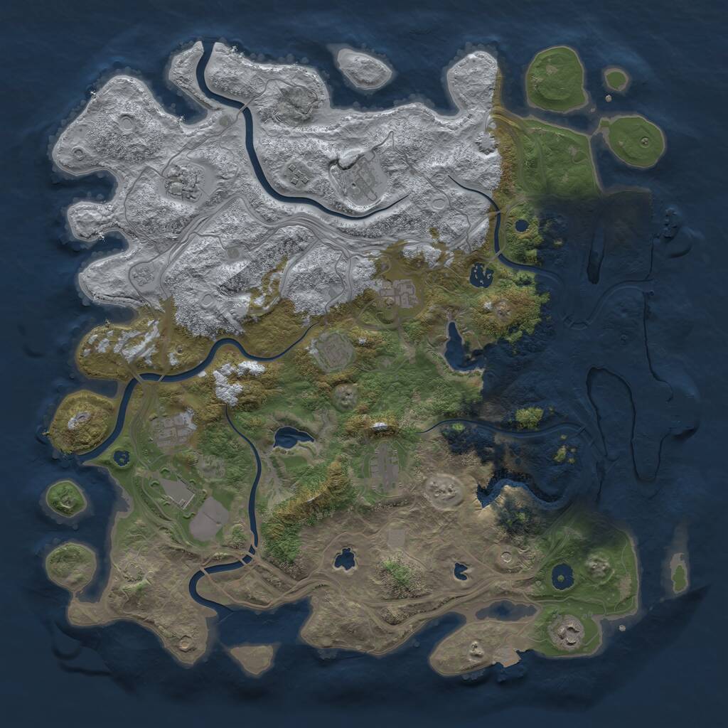 Rust Map: Procedural Map, Size: 4500, Seed: 382681920, 16 Monuments