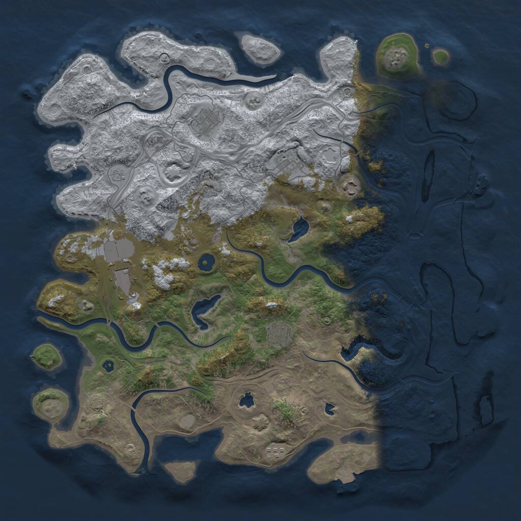 Rust Map: Procedural Map, Size: 4500, Seed: 382681920, 13 Monuments