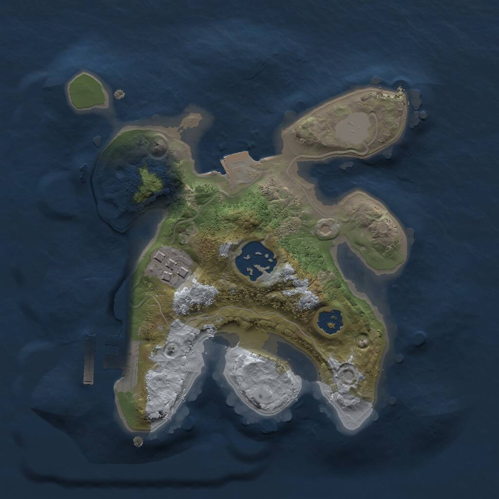 Rust Map: Procedural Map, Size: 2000, Seed: 114573327, 4 Monuments
