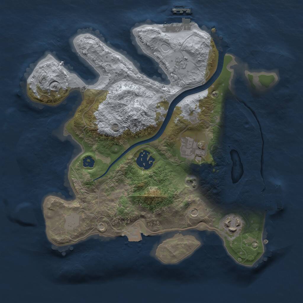 Rust Map: Procedural Map, Size: 2600, Seed: 7081970, 8 Monuments